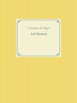 cover image of Les Vacances